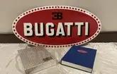 Authentic Bugatti Dealership Sign, Book, and Lithograph