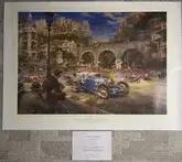 Authentic Bugatti Dealership Sign, Book, and Lithograph