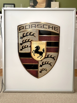 Double-sided Illuminated Porsche Auto Show Sign (44" x 38")