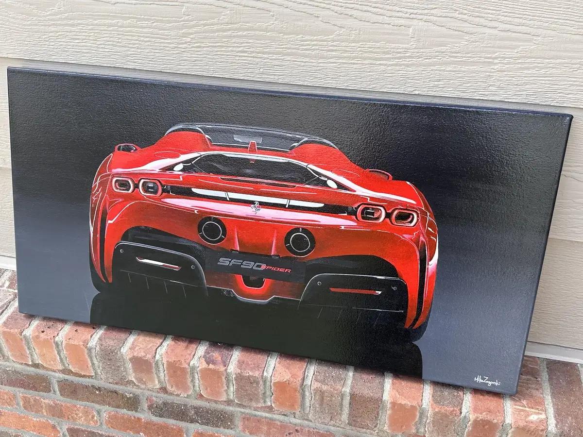No Reserve Ferrari SF90 Spider Painting by Mike Zagorski