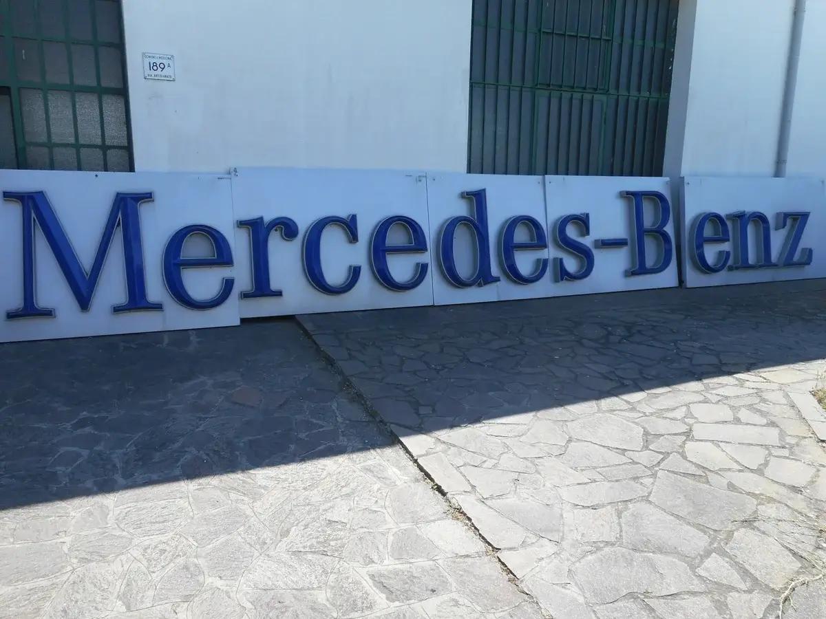 Vintage Illuminated Mercedes-Benz Dealership Sign